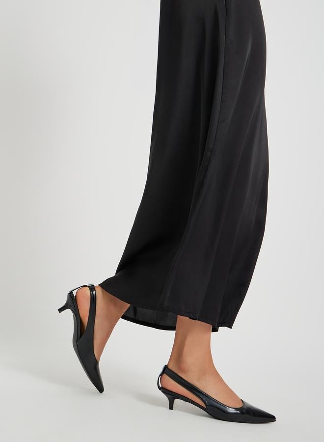 Styli Styli Plain Pointed Toe Kitten Heel Slingback Shoes  - Image 1