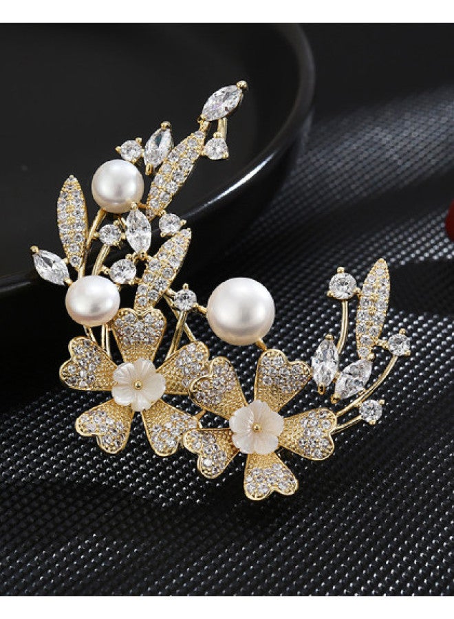 إيطالينا بروش Laurel Cherry Blossom متعدد الاستخدامات لربيع وصيف - كورساج بسيط وعالي الجودة لإكسسوارات البدلة - Image 1