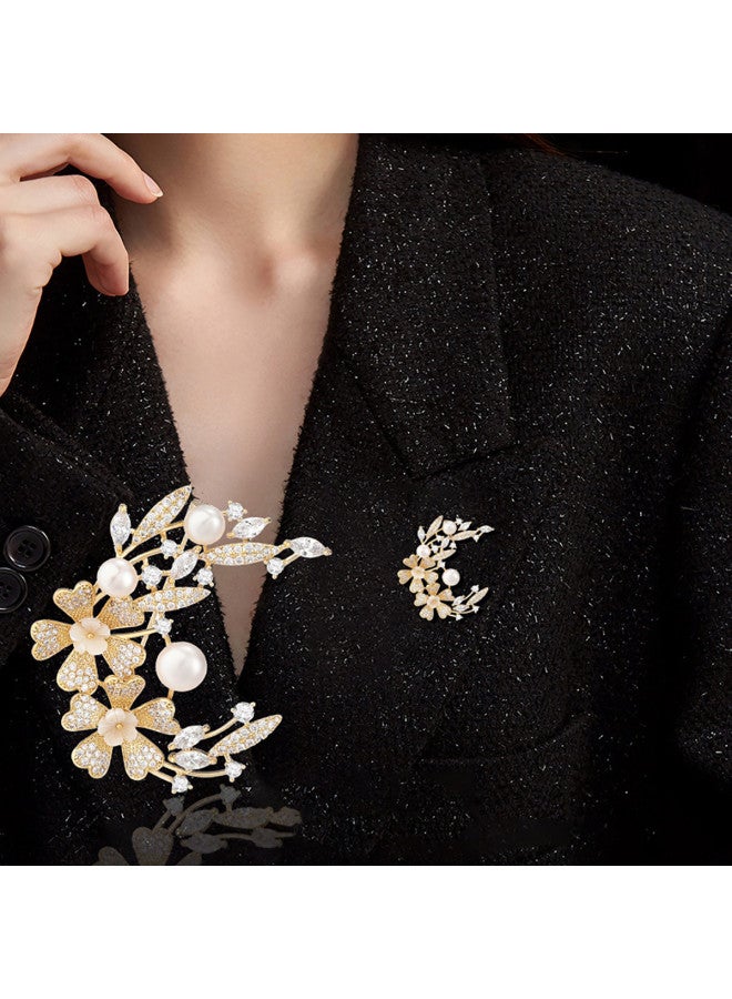 إيطالينا بروش Laurel Cherry Blossom متعدد الاستخدامات لربيع وصيف - كورساج بسيط وعالي الجودة لإكسسوارات البدلة - Image 2