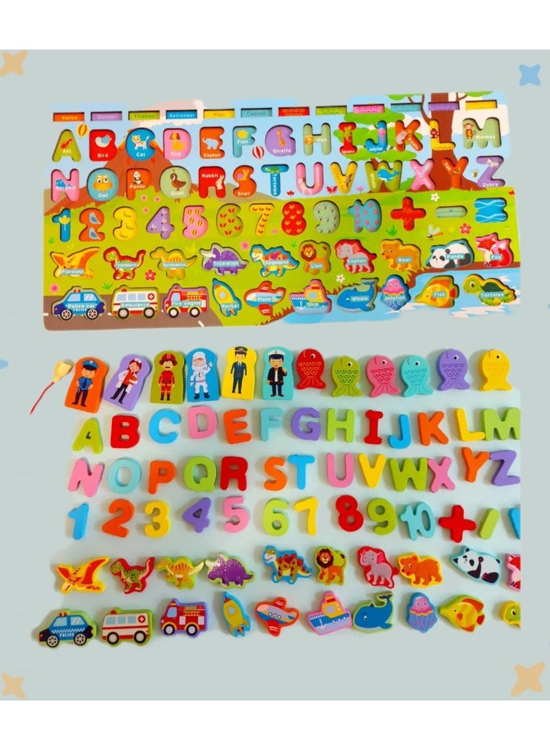 صندوق العاب لعبة لغز الصيد الخشبية ذات الأرقام المغناطيسية للأطفال الصغار، التعليم المنزلي لمرحلة ما قبل المدرسة، ألعاب تعليمية تعليمية، لعبة فرز الأشكال، مكعبات تراص ملونة، أرقام خشبية، هدية بانوراما - Image 2