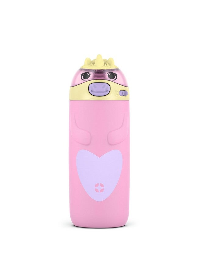 Ello Ello Ellies 12oz Vacuum Insulated Stainless Steel Kids Water Bottle with Straw and Built-in Carrying Handle and Leak-Proof Locking Lid for School Backpack, Lunchbox and Outdoor Sports, Unicorn  - Image 1