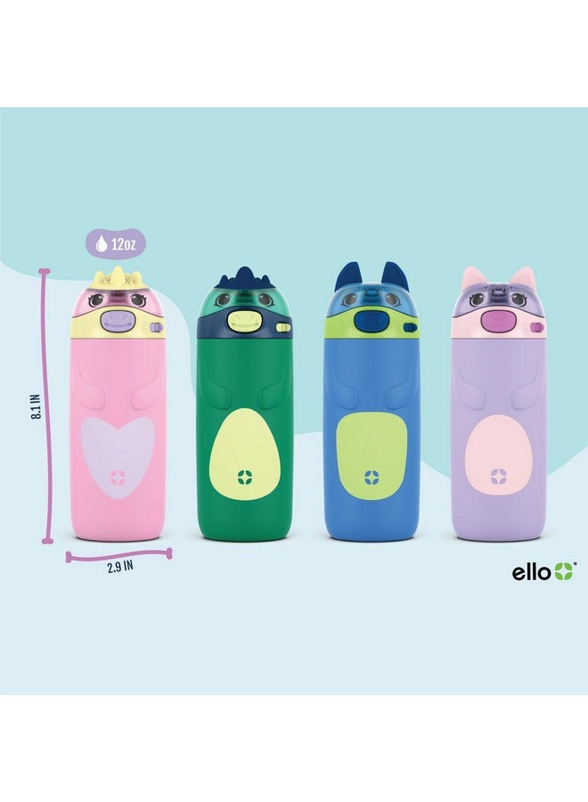 Ello Ello Ellies 12oz Vacuum Insulated Stainless Steel Kids Water Bottle with Straw and Built-in Carrying Handle and Leak-Proof Locking Lid for School Backpack, Lunchbox and Outdoor Sports, Unicorn  - Image 4