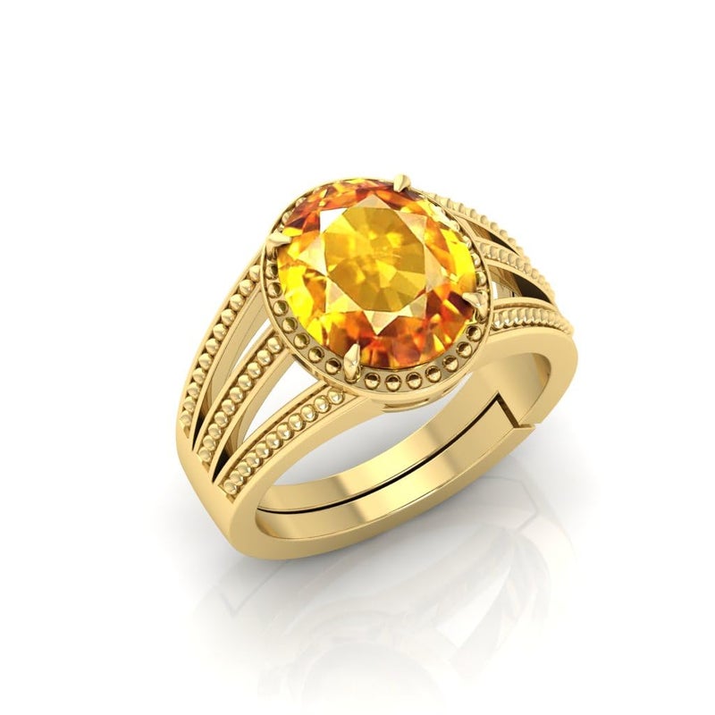 SHREE RADHE TRADERS Yellow Sapphire Pukhraj Stone Original Certified, Adjustable Ring Natural Gemstone for Men and Women, - Image 4