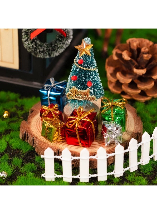 FFNIU 38Pcs Doll House Christmas Decoration, Miniature Christmas Dollhouse Accessories Fake Light Door Mini Xmas Tree 1:12 Miniature Scene Model Pretend Toys DIY Festival Holiday Party Favors - Image 3