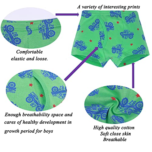 Boboking Little Boys Boxer Briefs Dinosaur Truck Shark Toddler Underwear Multicolor 2/3yrs - Image 2
