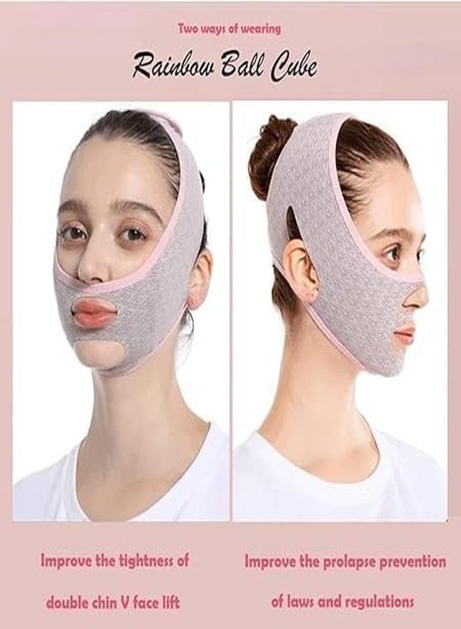 JAMBUVANTI Facial Slimming Belt, Double Chin Reducer Reusable V-Shape Face Mask for Men & Women Facial Shaped UP Lift Belt, Slim Cheeks Lifting Jaw Line Shaper Anti Wrinkle Strap Elastic Face (1 Pcs) MULTICOLOUR - Image 3