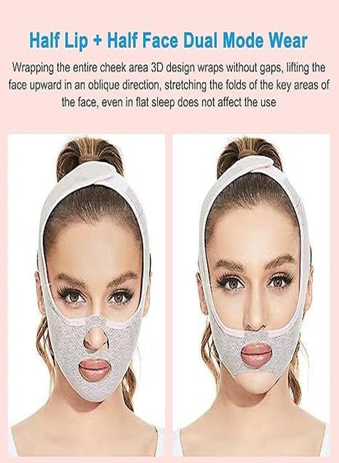 JAMBUVANTI Facial Slimming Belt, Double Chin Reducer Reusable V-Shape Face Mask for Men & Women Facial Shaped UP Lift Belt, Slim Cheeks Lifting Jaw Line Shaper Anti Wrinkle Strap Elastic Face (1 Pcs) MULTICOLOUR - Image 2