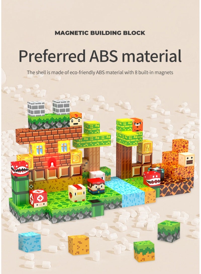 XICEN Kids Magnetic Building Blocks, 137pcs STEM Construction Cube Toys, Magnet Stacking Blocks, Montessori Sensory Toys,  Birthday Gifts for Kid Ages 3+ - Image 4