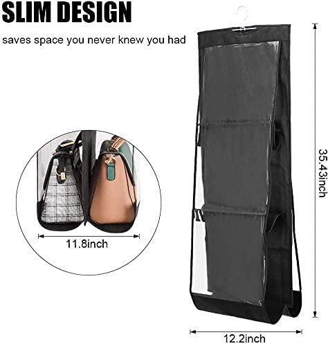 Ad Fresh ADFRESH 6 Pocket Foldable Hanging Purse Handbag Organizer for Storage Ladies Women Large Clear Hand Bag Storage Organizer Multi Color - Image 4
