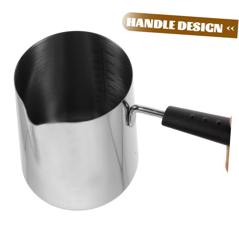 Small Stainless Steel Oil Pot with Handle Deepened Saucepan for Cooking Sauces and Heating Oil Induction Stove Compatible Easy to Clean - Image 4