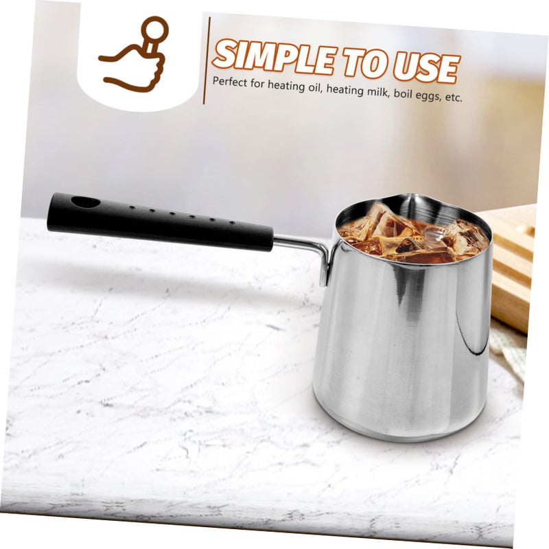 Small Stainless Steel Oil Pot with Handle Deepened Saucepan for Cooking Sauces and Heating Oil Induction Stove Compatible Easy to Clean - Image 5
