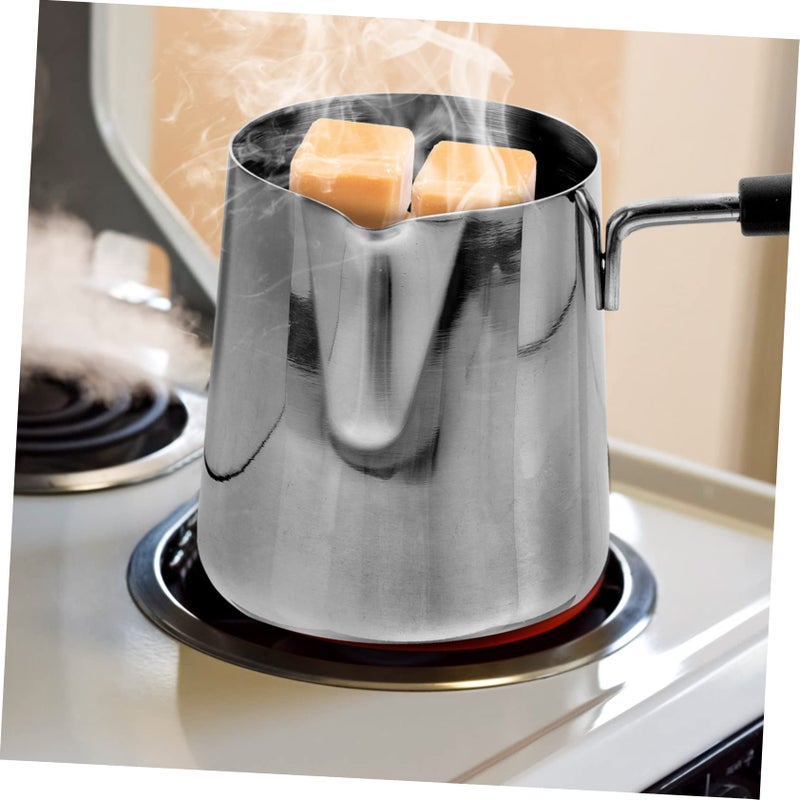 Small Stainless Steel Oil Pot with Handle Deepened Saucepan for Cooking Sauces and Heating Oil Induction Stove Compatible Easy to Clean - Image 3