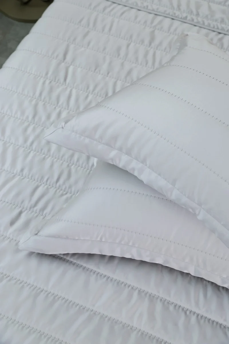 DWELL Dwell-100% Tencel Embroidered Bed Spread Set-Bedspread 240 x 220 CM Pillow case 50 x 80 CM-Grey