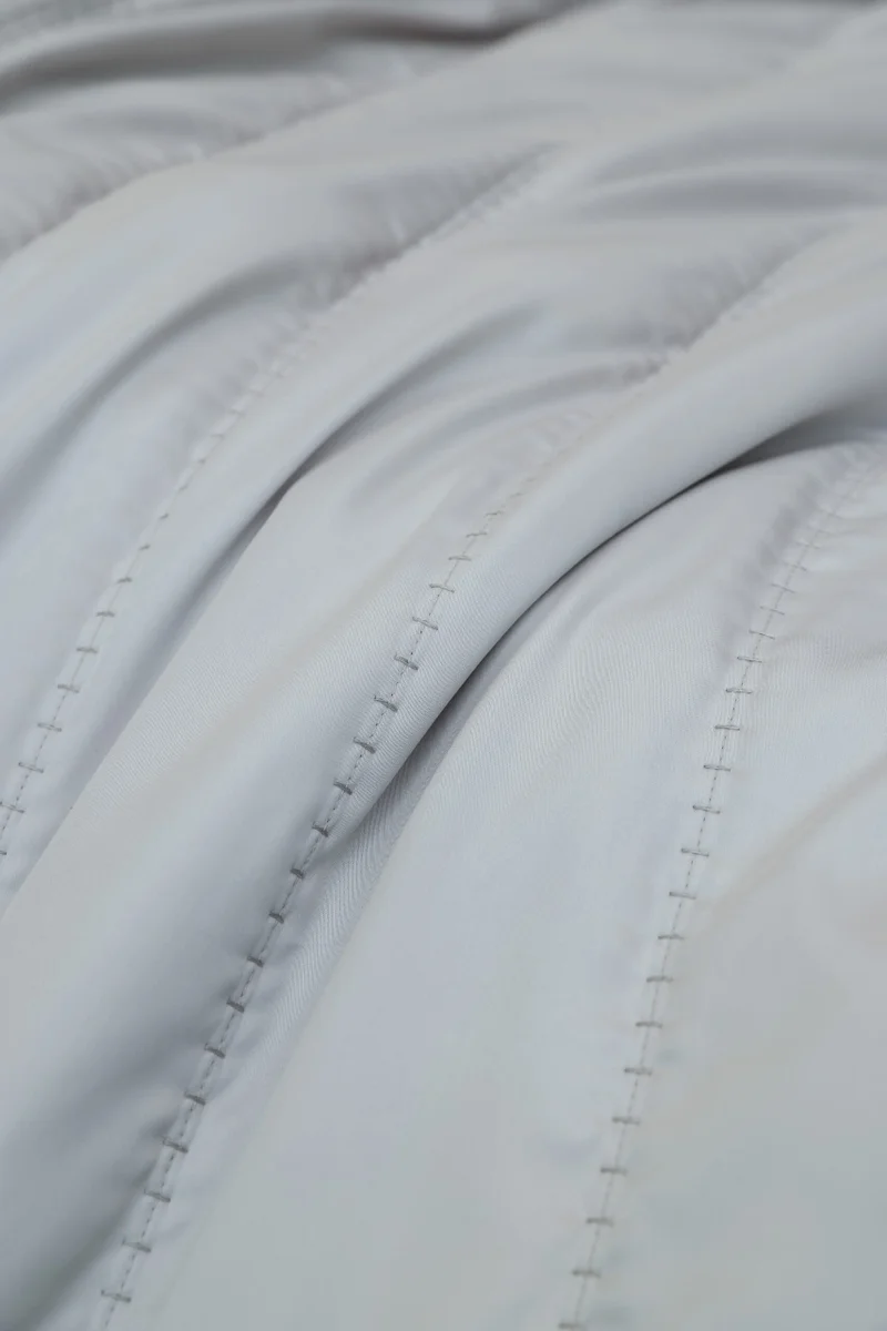 DWELL Dwell-100% Tencel Embroidered Bed Spread Set-Bedspread 240 x 220 CM Pillow case 50 x 80 CM-Grey
