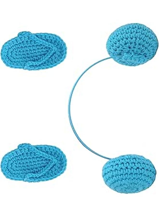 Blue Newborn Photography Props Baby Slipper Earphone Set For 0 3 Months - Image 1