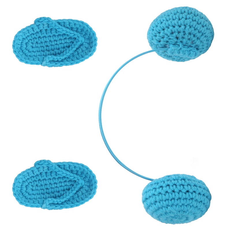 Blue Newborn Photography Props Baby Slipper Earphone Set For 0 3 Months - Image 2
