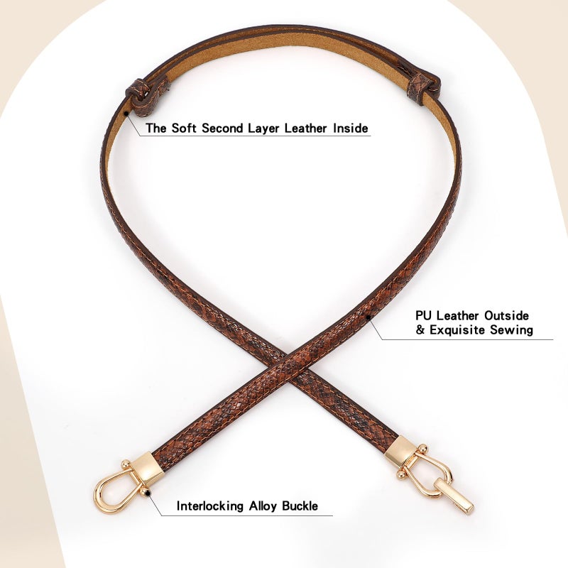 JASGOOD Leather Skinny Women Belt Ladies Thin Waist Belts Plus Size Adjustable for Jeans Pants Dresses with Metal Buckle - Image 4