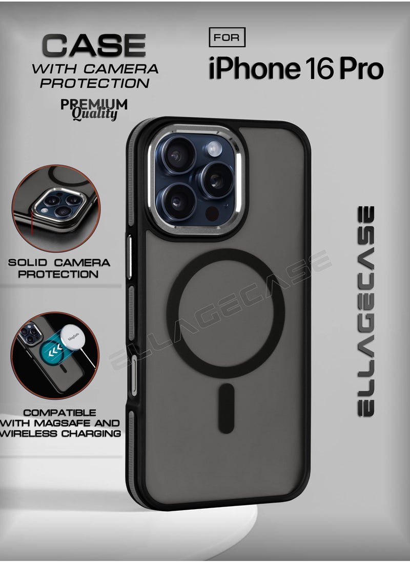 ELLAGECASE - Stylish Case for iPhone 16 Pro, Solid Camera Protection, Shockproof, Enhanced Protection, Compatible with Magsafe and Wireless Charging - Image 1