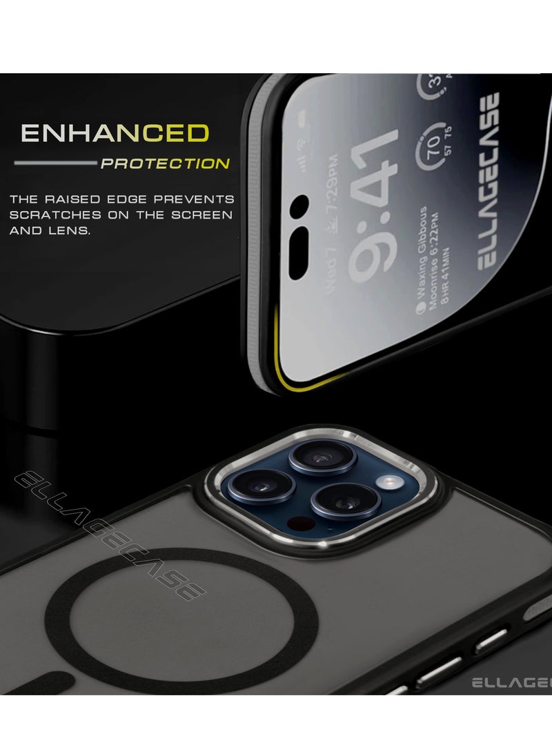 ELLAGECASE - Stylish Case for iPhone 16 Pro, Solid Camera Protection, Shockproof, Enhanced Protection, Compatible with Magsafe and Wireless Charging - Image 1