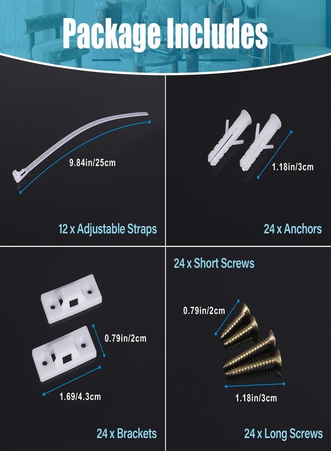 Unichild 12 Pairs Furniture Anchors for Baby Proofing Anti Tip Child Safety Cabinet Straps to Help Furniture Secure to Wall Baby Proof Anchoring Kit for Shelf & Dresser to Protect Toddler Kid Pet Adjustable - Image 5