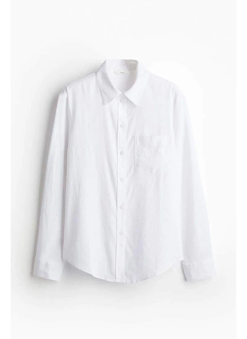 اتش اند ام Linen-blend shirt