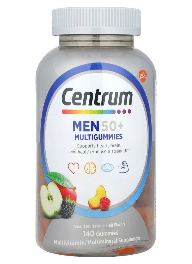 Centrum Men Men 50+ Multigummies Assorted Natural Fruit 140 Gummies 