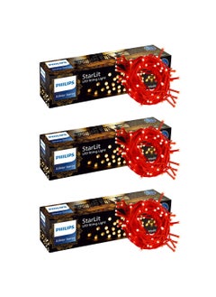 Philips PHILIPS Starlit 12 Meter 72 LEDs String Light for Decoration Festival LED String Light for Diwali Christmas and Home Decoration Red Pack of 3  - Image 1
