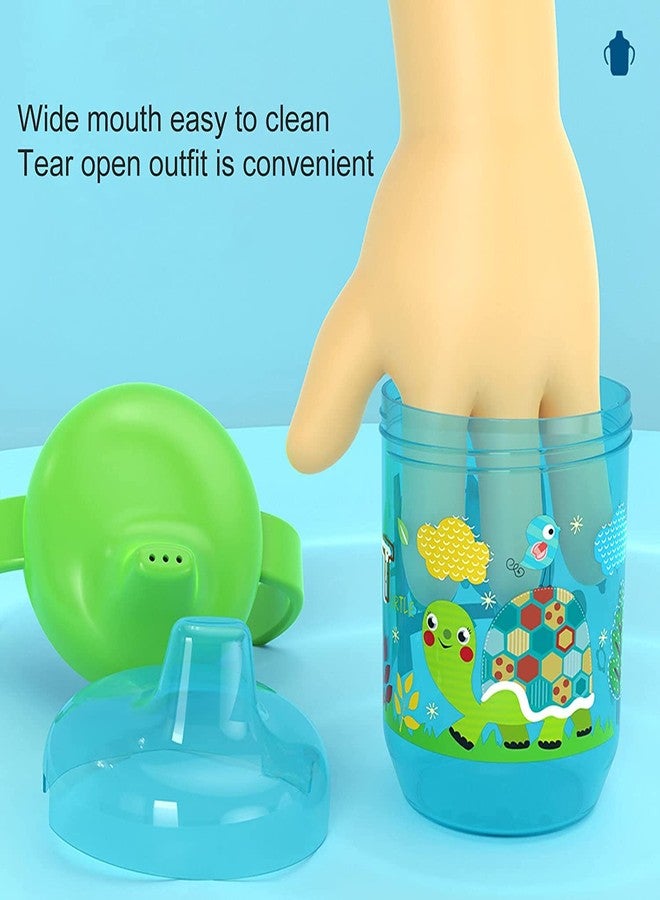 Moppets Orthodontic Baby Leak Proof, Drip Proof Hard Spout Sipper Cup with Lid (10 Ounce, Green) - Image 3