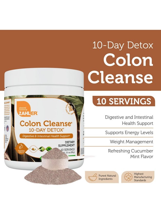 Zahler - Zahler Colon Cleanse 10-Day Detox Cleanse - Cucumber Mint Flavor - Herbal Digestive Wellness - Colon Cleanser & Detox for Bowel Movement, Body Detox, Digestion Aid for Women and Men - 3.5 oz Jar - Image 1