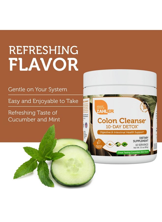 Zahler - Zahler Colon Cleanse 10-Day Detox Cleanse - Cucumber Mint Flavor - Herbal Digestive Wellness - Colon Cleanser & Detox for Bowel Movement, Body Detox, Digestion Aid for Women and Men - 3.5 oz Jar - Image 1