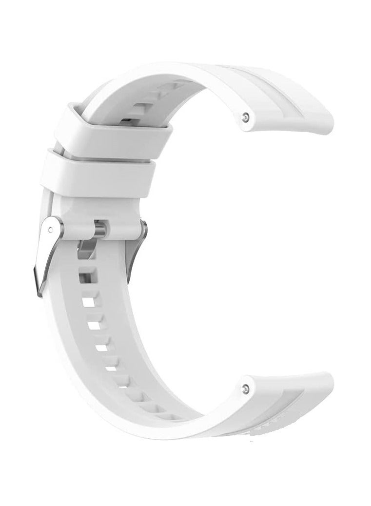 Soft Silicone Wriest Rubber Band Watch Strap Compatible with 22 mm Strap for Compatible with Xiaomi Redmi Watch 5 Active/Redmi Watch 5 Lite, 22mm For - Smart Watch - - (Only Strap) white - Image 1