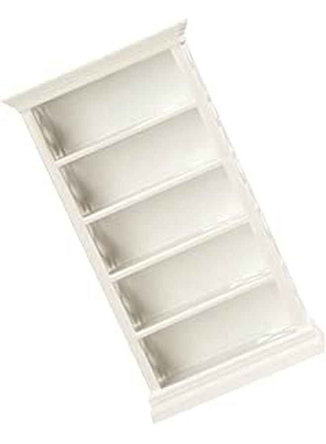 White Miniature Wooden Bookshelf For Dollhouse Living Room Study Storage Display - Image 1