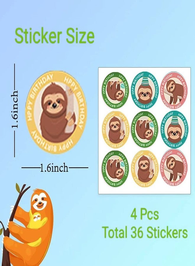 PERFQU 24 Pack Sloth Party Favor Bags - Jungle Animal Sloth Birthday Party Supplies for Kids, Sloth Treat Goodie Bags Cute Animal Candy Gift Bag for Sloth Party Favors and Theme Birthday Party Decorations - Image 3