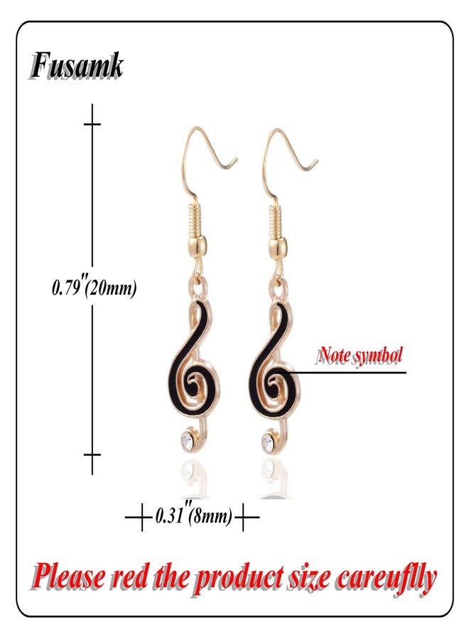 Fusamk Fashion Alloy Music Note Dangle Drop Earrings - Image 2