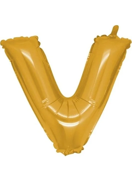 Sunman Partipan V Letter Gold Foil Balloon 16 Inch