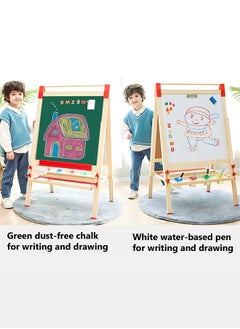 Bukela Kids Magnetic Drawing Board Double-Sided - Adjustable Whiteboard with Stand & Chalkboard for Children: Erasable Writing Board with Dust-Free Chalk - Learning Blackboard for Home School Classroom  - Image 2