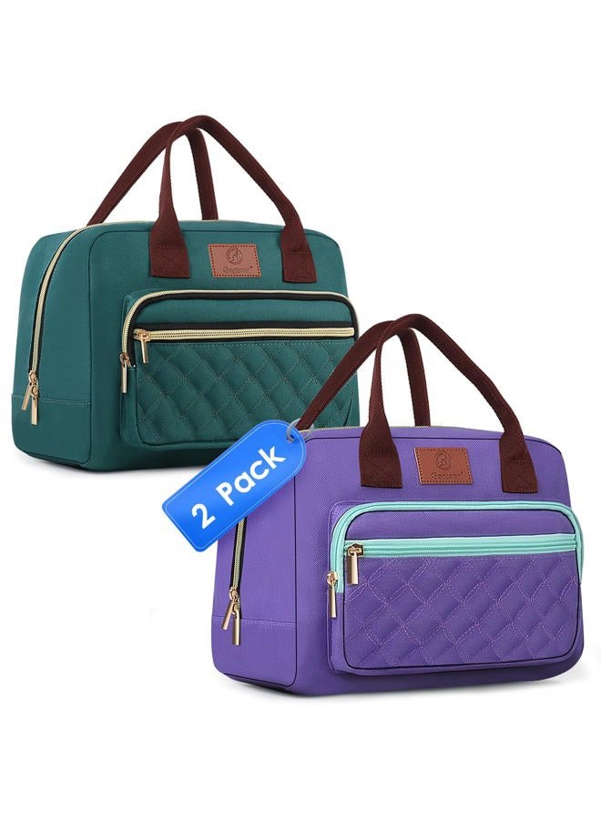 Genteen Lunch Bag for Women PURPLE/LAKE GREEN - Image 1