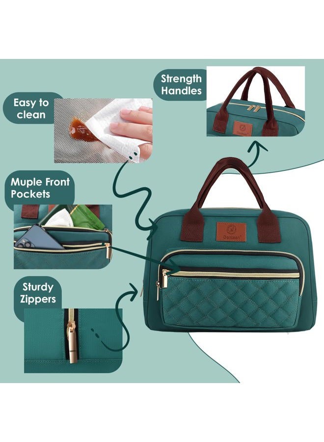 Genteen Lunch Bag for Women PURPLE/LAKE GREEN - Image 4