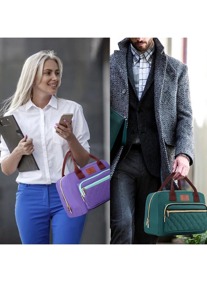 Genteen Lunch Bag for Women PURPLE/LAKE GREEN - Image 2