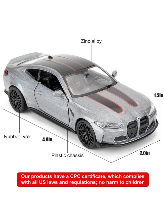 RMZ City 1/36 Bmw M4 Csl Model Car, Alloy Toy Car With Pullback Function, Suitable For Collecting And Decorating Model Toys, Car Gifts For Boys And Girls (Grey) - Image 2