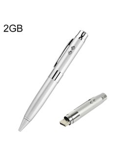 BURAQ 3 in 1 Laser Pen Style USB Flash Disk, Silver (2GB)  - Image 1