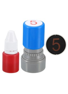 Number Stamps Self Inking, Numeral 5 Number Stamp Teacher Stamp Initial Stamp Ink Stamp For Class Notebook Scrapbooking Diy Craft Style 1, Red Ink