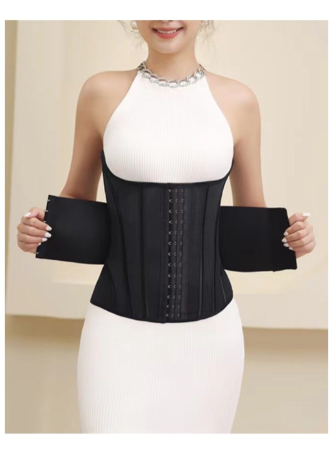 Generic Women's Waist slimming belt，waist tight belt, waist shaping belt, double-layer 3D pressure Shapewear Waist Trainer Corset（Black）  - Image 2
