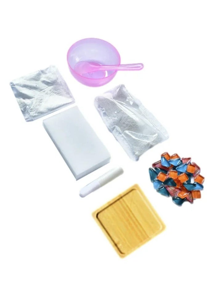 Mordely DIY Glass Mosaic Tiles for Crafts,Mixed Color Mosaic Kit with Bamboo Coaster, Crafts for Adults Mosaic, Crafts Materials Package, Mosaic Supplies - Image 3