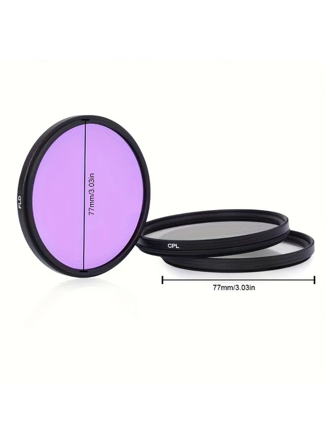 49mm UV CPL FLD Filter Kit 3 In 1 Set With Pouch For Camera Lens - Image 2