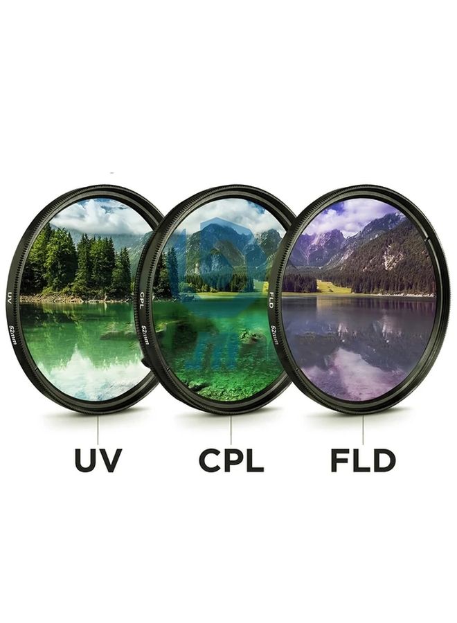 49mm UV CPL FLD Filter Kit 3 In 1 Set With Pouch For Camera Lens - Image 4