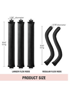 OASIS-TH Heatless Hair Curler with Flexible Rods and Hook, Heatless Curling for All Hair Types, Comfortable Heatless Curlers for Sleeping, Curls Overnight, Black  - Image 3