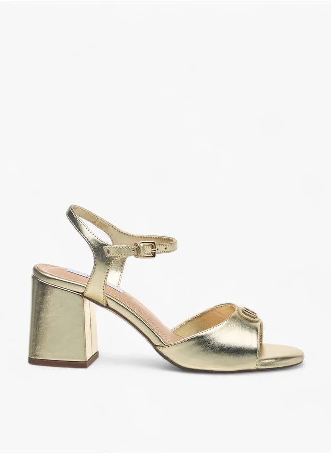 ايل Womens Logo Accent Sandals With Block Heels And Buckle Closure Ramadan Collection