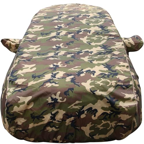 Autofact 100% Waterproof Car Body Cover Compatible with Maruti Ertiga (2012 to 2018), with Mirror Pockets, 4 x 4 American Matty, Long Lasting Strong Durable Material, Camouflage Army Look - Image 1