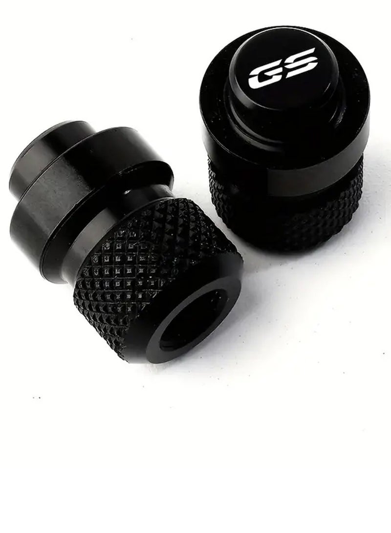 Generic Pair of Motorcycle Tire Inflation Valve Caps Wheel Tire Valve Caps Accessories, Black  - Image 1